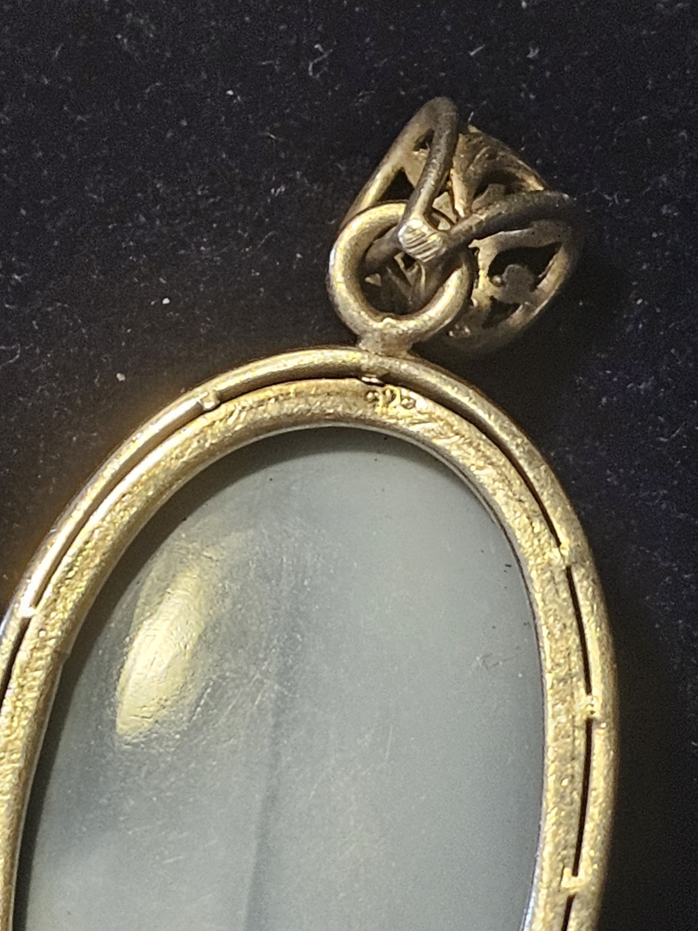 Sterling Silver 925 With Oval Stone Pendant - Picture 3 of 4